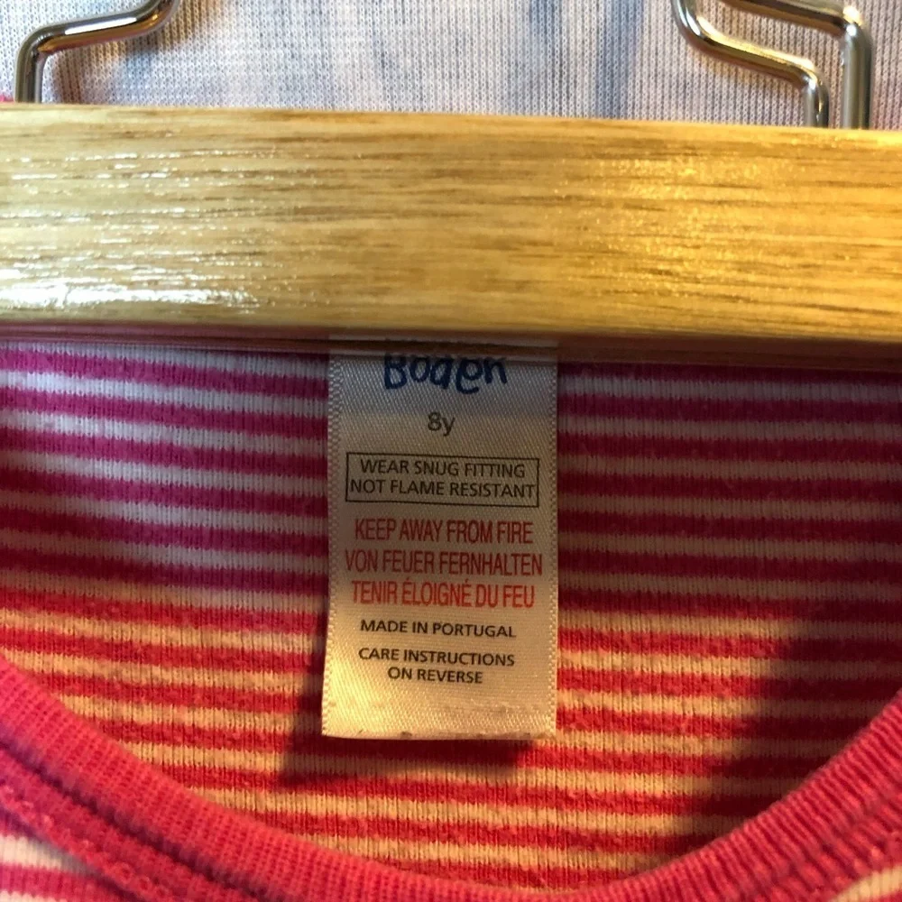 Mini Boden Girl 8y Pajama Top Long Sleeve Striped